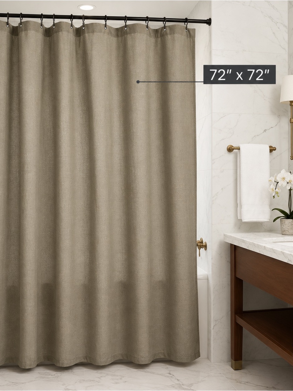 Preston Lane Stonebridge Linen Cotton Shower Curtain Eucalyptus 72x72 Portugal
